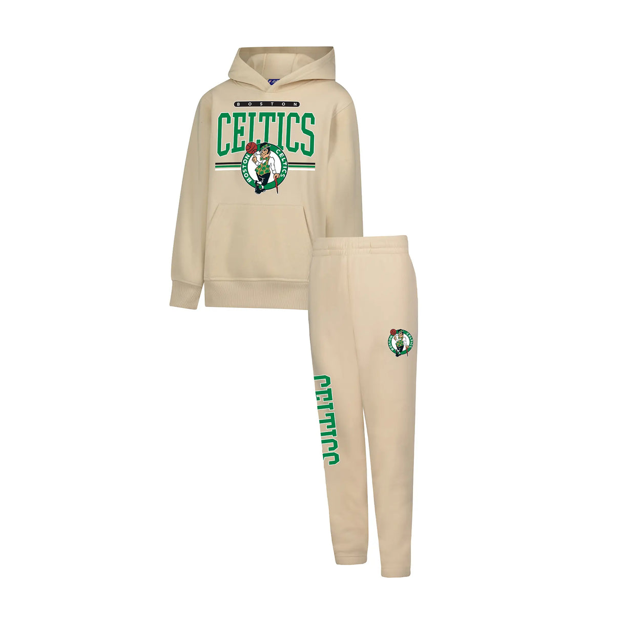 Ultra Game Youth NBA Official Super Soft Hoodie Sweatshirt and Sweatpants Joggers Set | Boston Celtics