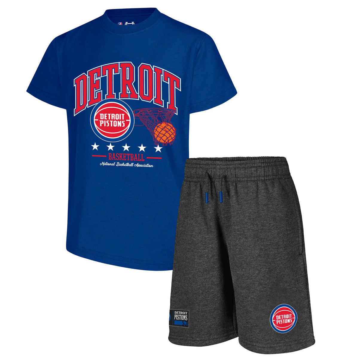 Ultra Game Boys NBA Official Super Soft T-Shirt & Basketball Shorts Set | Detroit Pistons