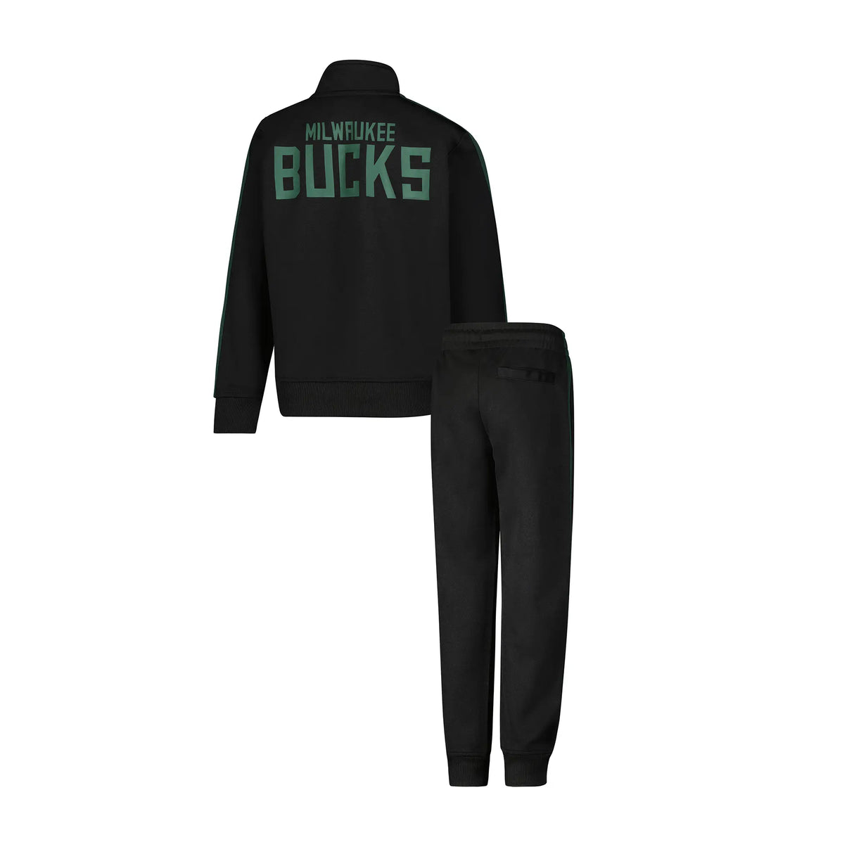 Ultra Game Youth NBA Official Super Soft Full Zip Active Track Jacket and Pants Set | Milwaukee Bucks