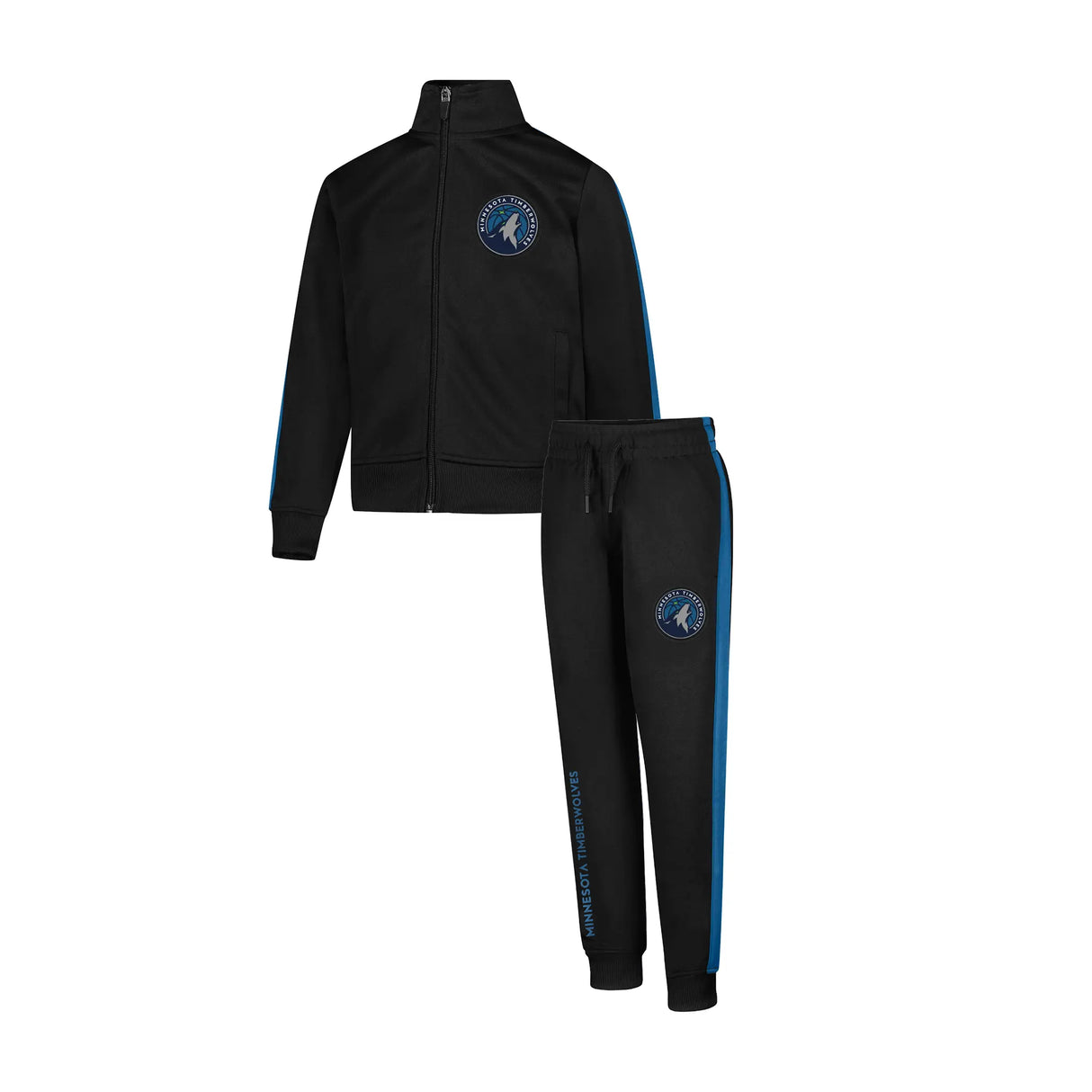 Ultra Game Youth NBA Official Super Soft Full Zip Active Track Jacket and Pants Set | Minnesota Timberwolves