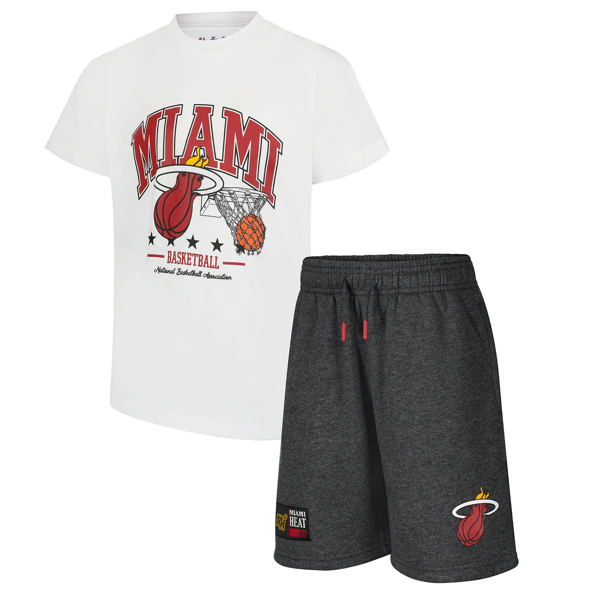 Ultra Game Boys NBA Official Super Soft T-Shirt & Basketball Shorts Set | Miami Heat