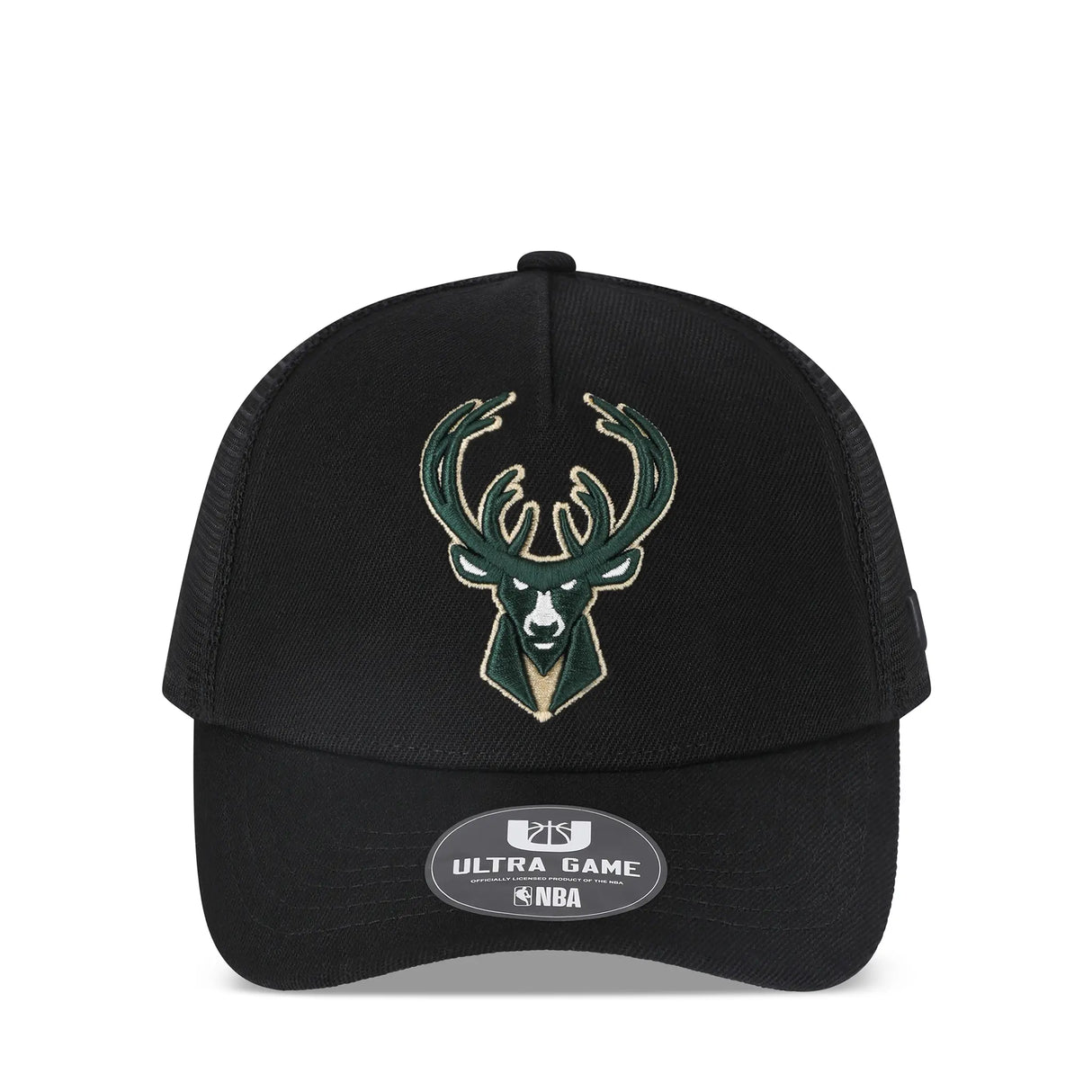 Ultra Game Youth NBA Official Snap Back All Around The World Trucker Baseball Cap Hat | Milwaukee Bucks