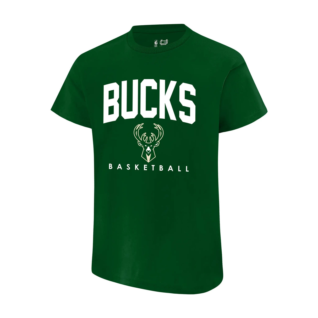 Ultra Game Youth NBA Official Arched Plexi Short Sleeve T-Shirt | Milwaukee Bucks