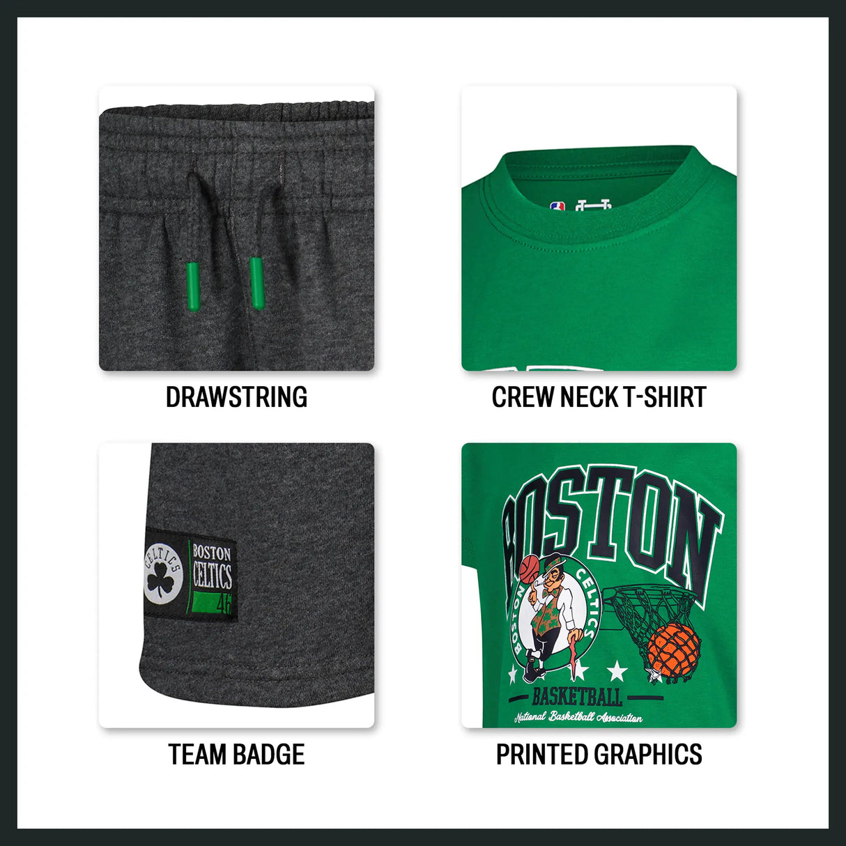 Ultra Game Boys NBA Official Super Soft T-Shirt & Basketball Shorts Set | Memphis Grizzlies