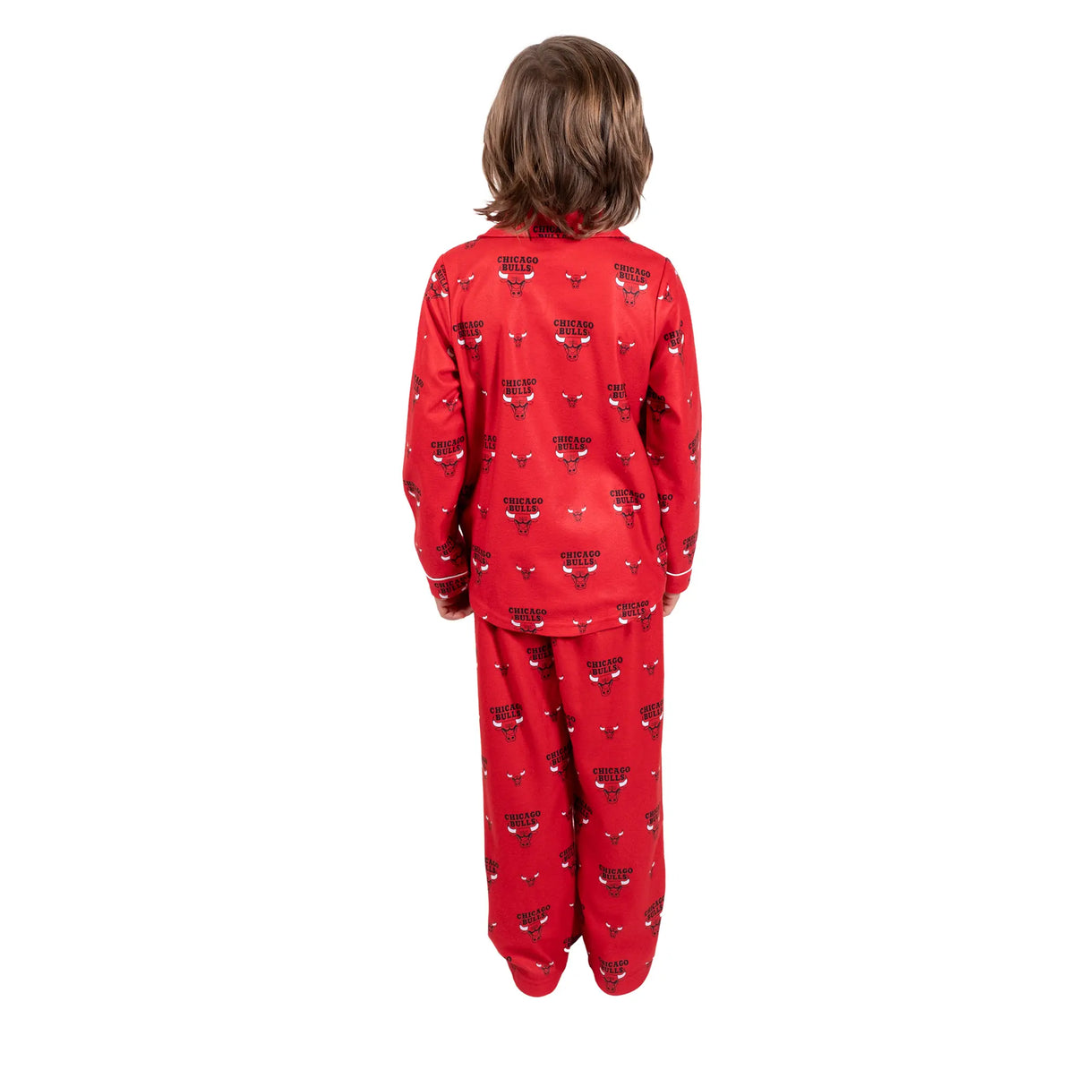 Ultra Game Youth NBA Official 2-Piece Super Soft Button Down Pajamas Set | Chicago Bulls