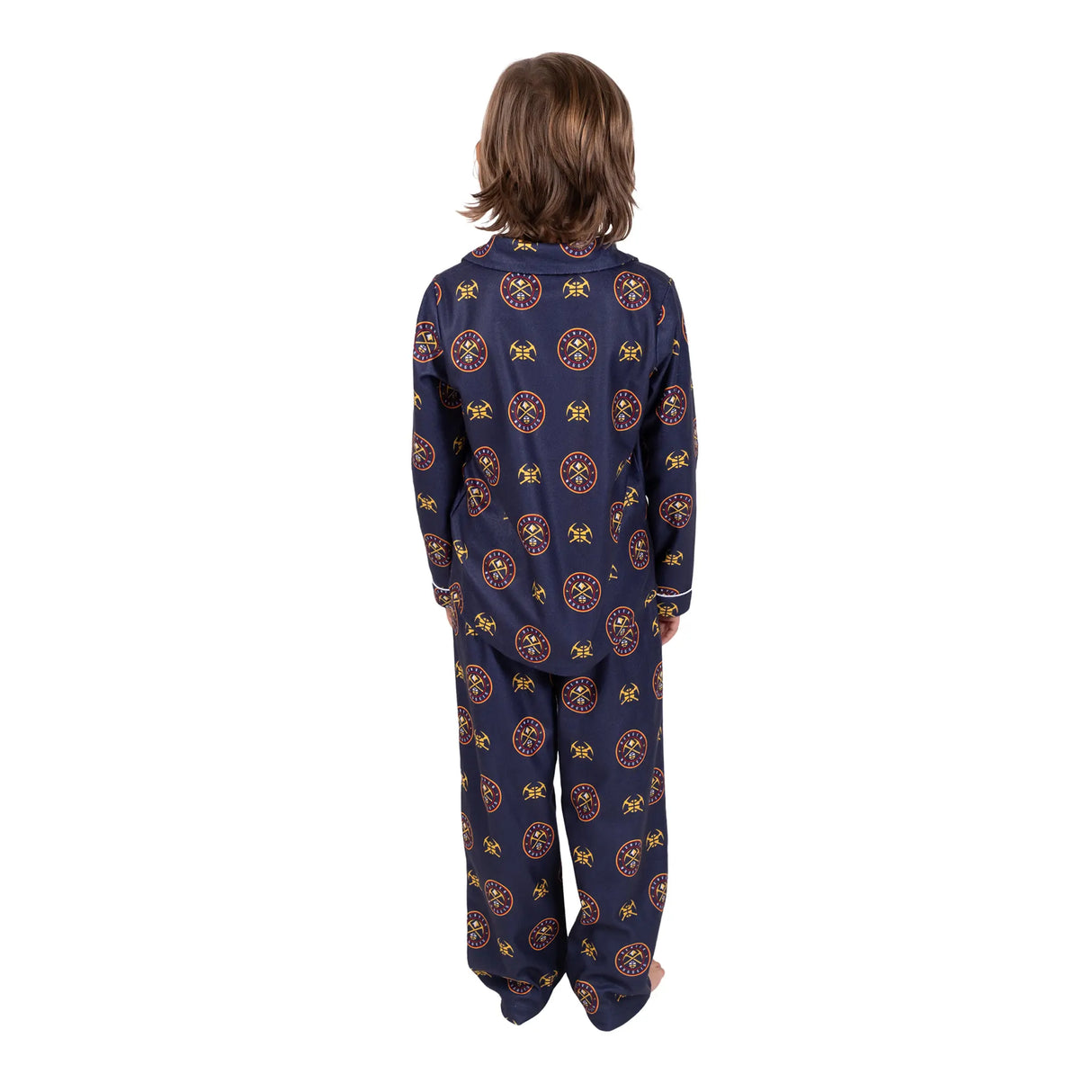 Ultra Game Youth NBA Official 2-Piece Super Soft Button Down Pajamas Set | Denver Nuggets