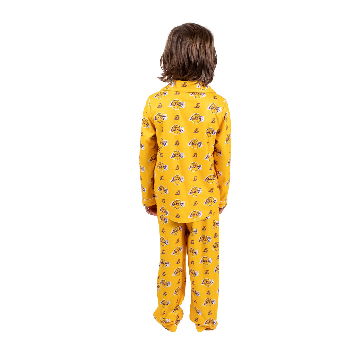 Ultra Game Youth NBA Official 2-Piece Super Soft Button Down Pajamas Set | Los Angeles Lakers