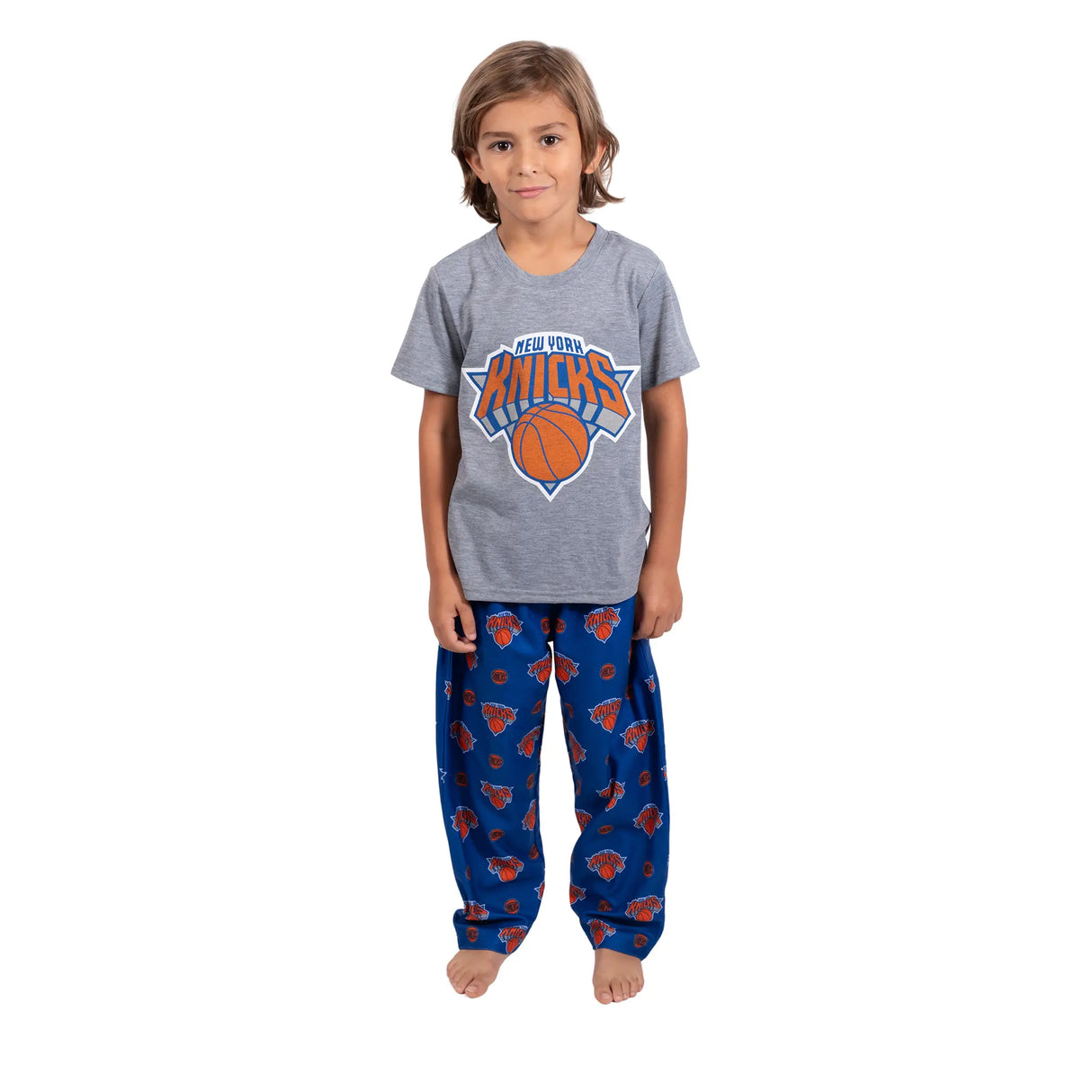 Ultra Game Youth NBA Official 2-Piece PJs Lounge Pants & Tee Set | New York Knicks