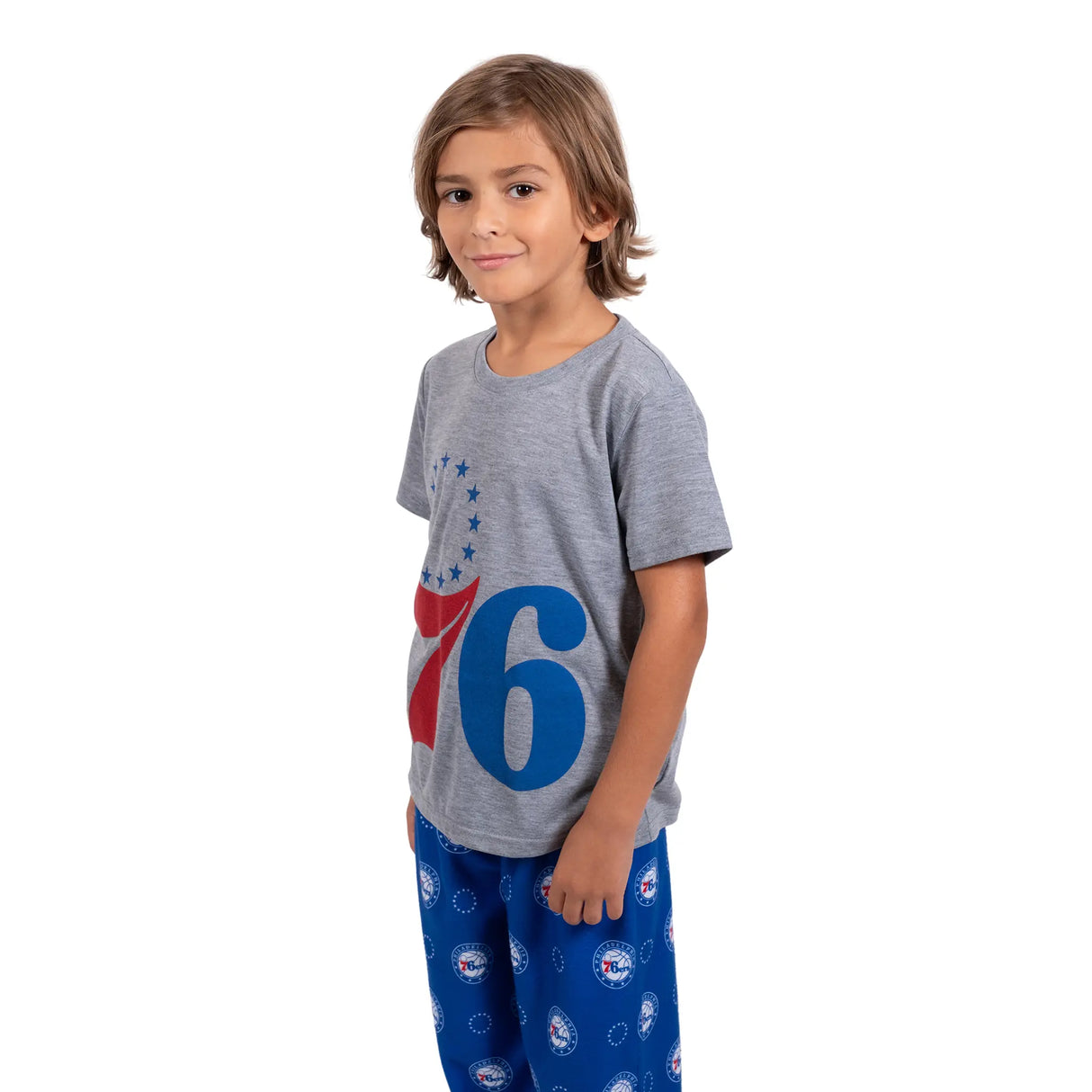 Ultra Game Youth NBA Official 2-Piece PJs Lounge Pants & Tee Set | Philadelphia 76ers