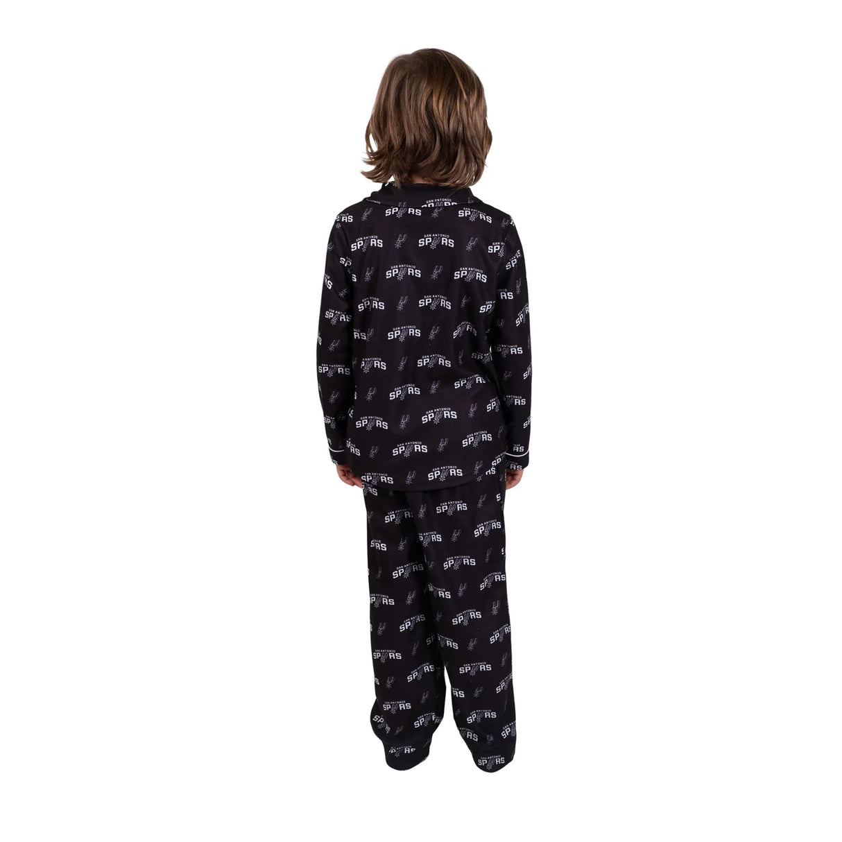 Ultra Game Youth NBA Official 2-Piece Super Soft Button Down Pajamas Set | San Antonio Spurs