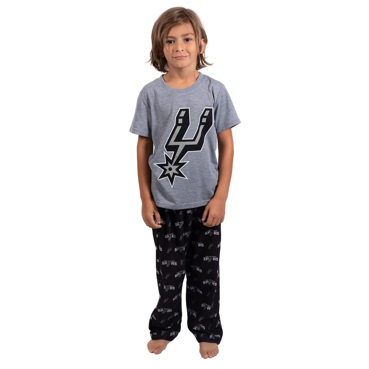 Ultra Game Youth NBA Official 2-Piece PJs Lounge Pants & Tee Set | San Antonio Spurs