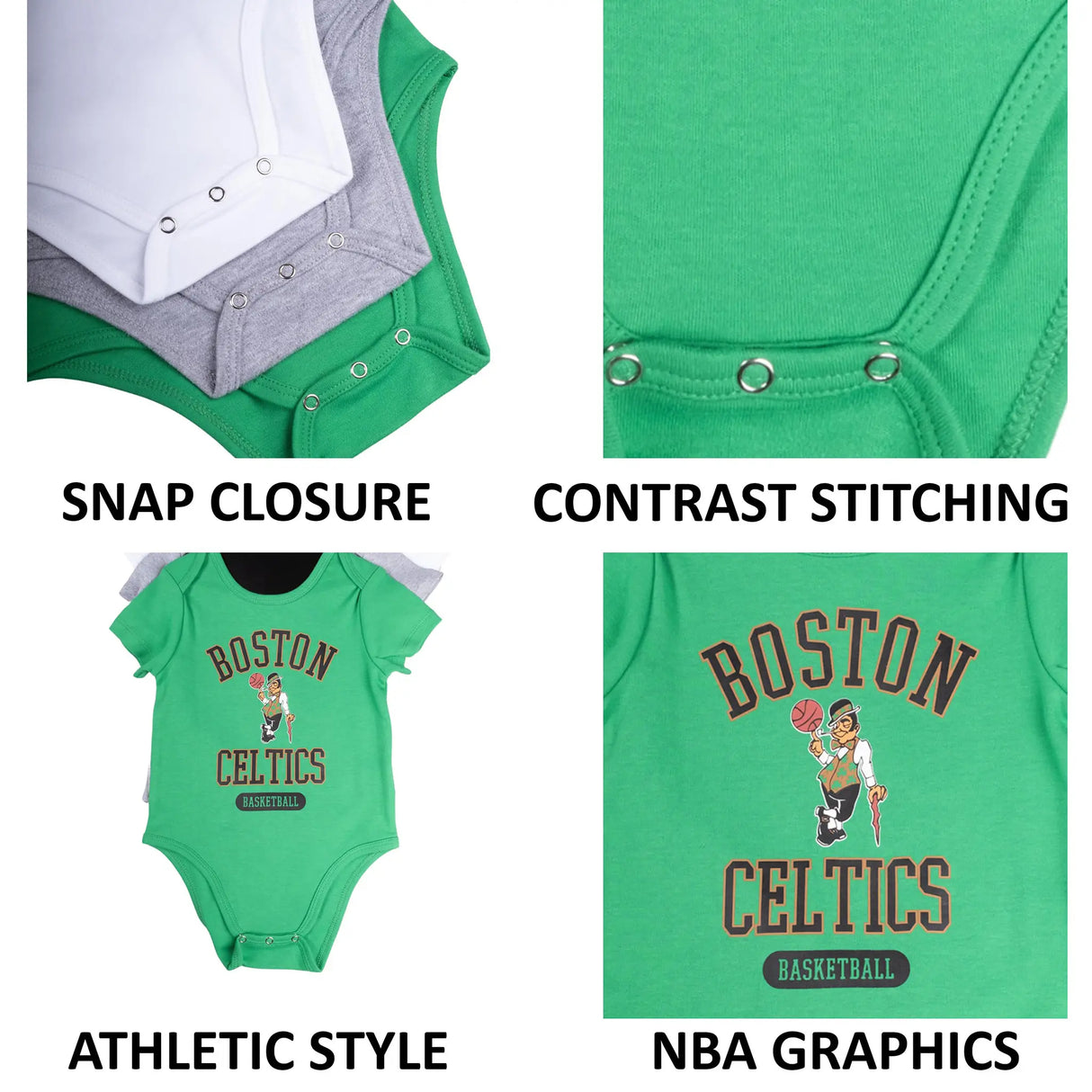 Ultra Game Youth NBA Official Baby Super Soft Cotton 3 Pack Creeper Bodysuit | Miami Heat
