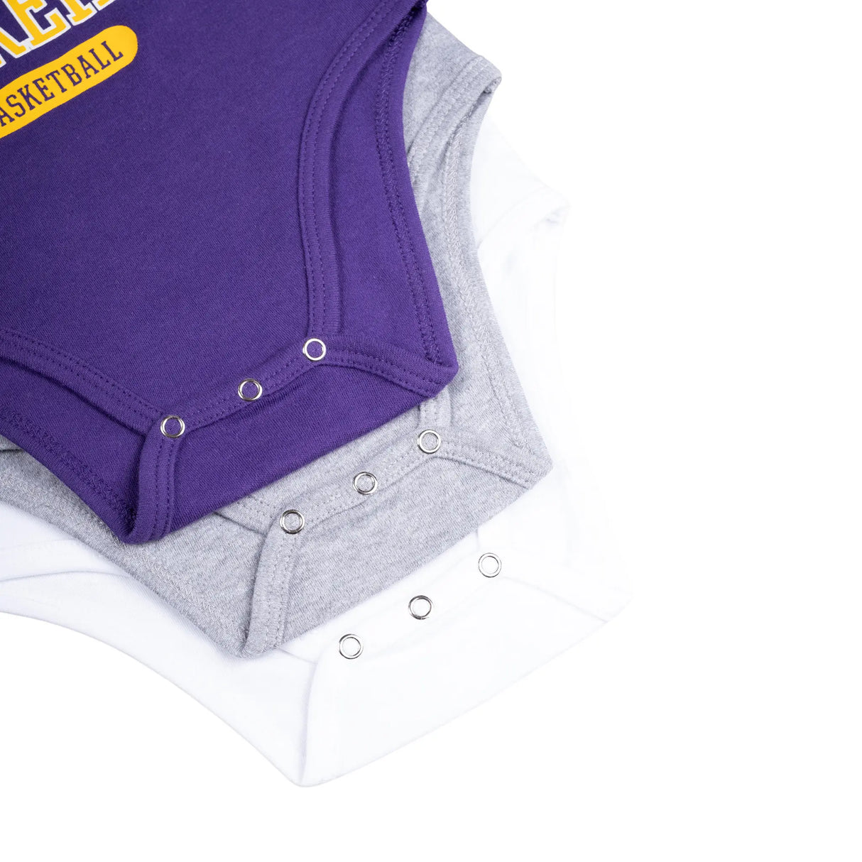 Ultra Game Youth NBA Official Baby Super Soft Cotton 3 Pack Creeper Bodysuit | Los Angeles Lakers