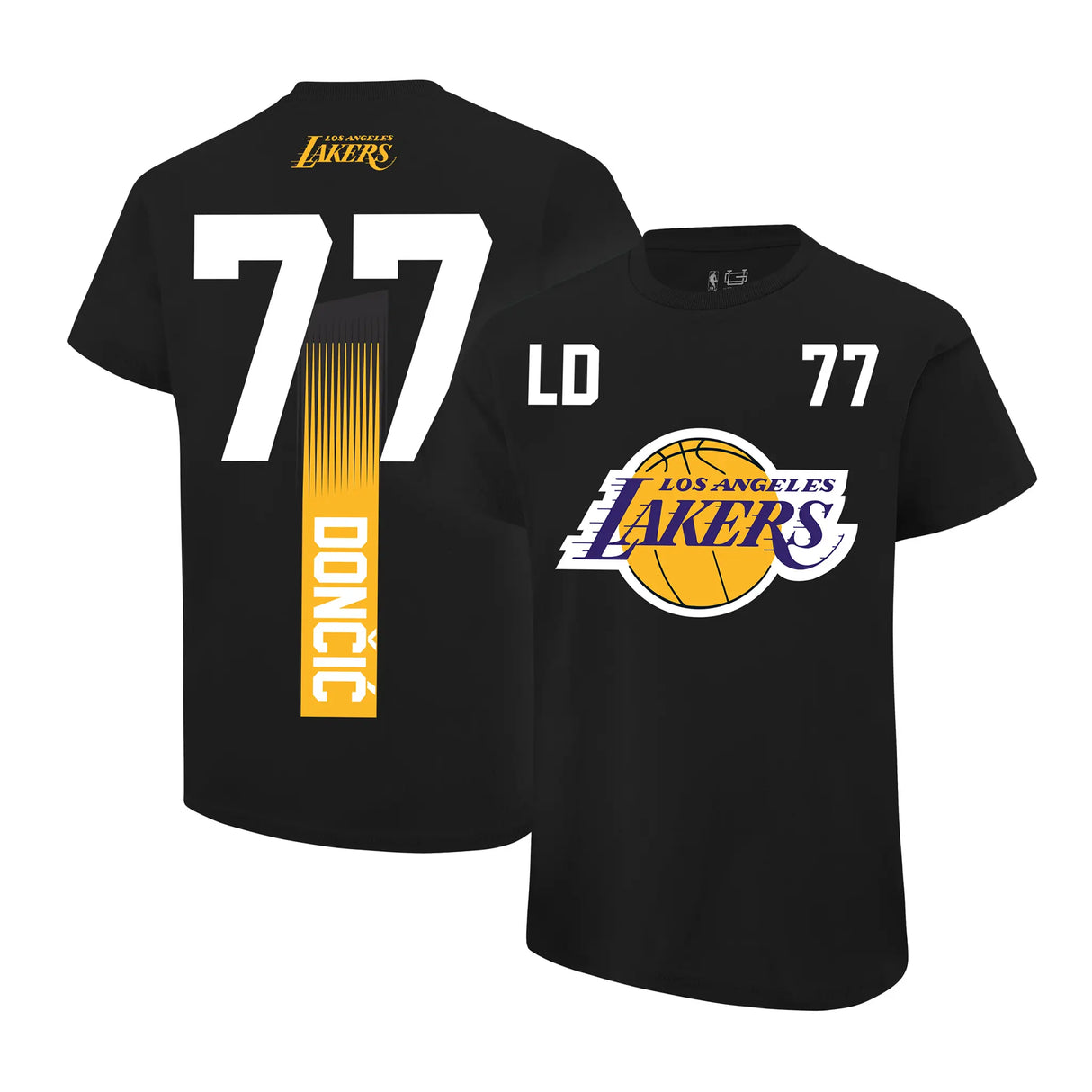 Ultra Game Youth NBA Official Super Soft Fly High Players T-Shirt | Los Angeles Lakers - Luka Dončić, Black