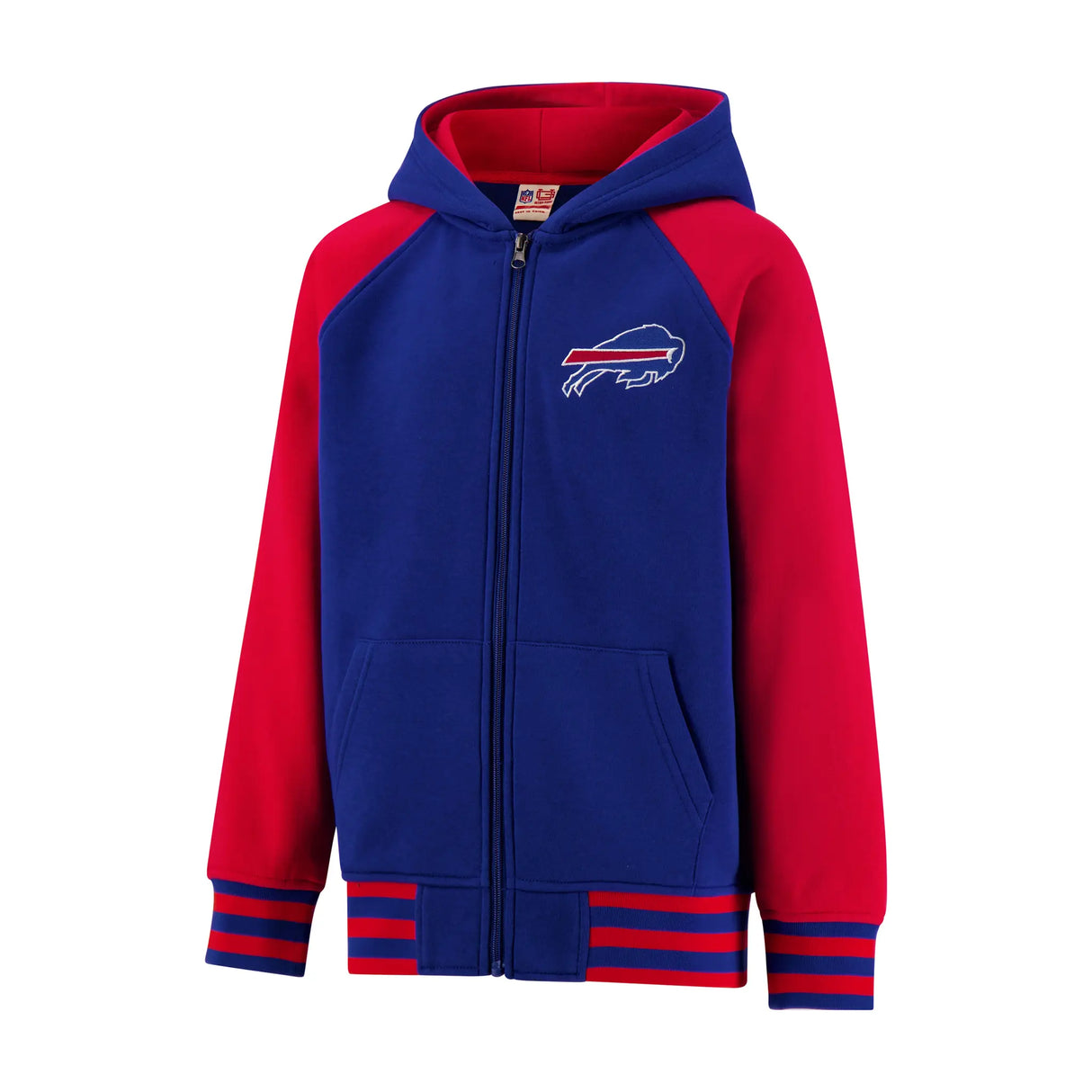 Ultra Game Youth NFL Official Super Soft Full Zip Varsity Hoodie Sweatshirt | Buffalo Bills