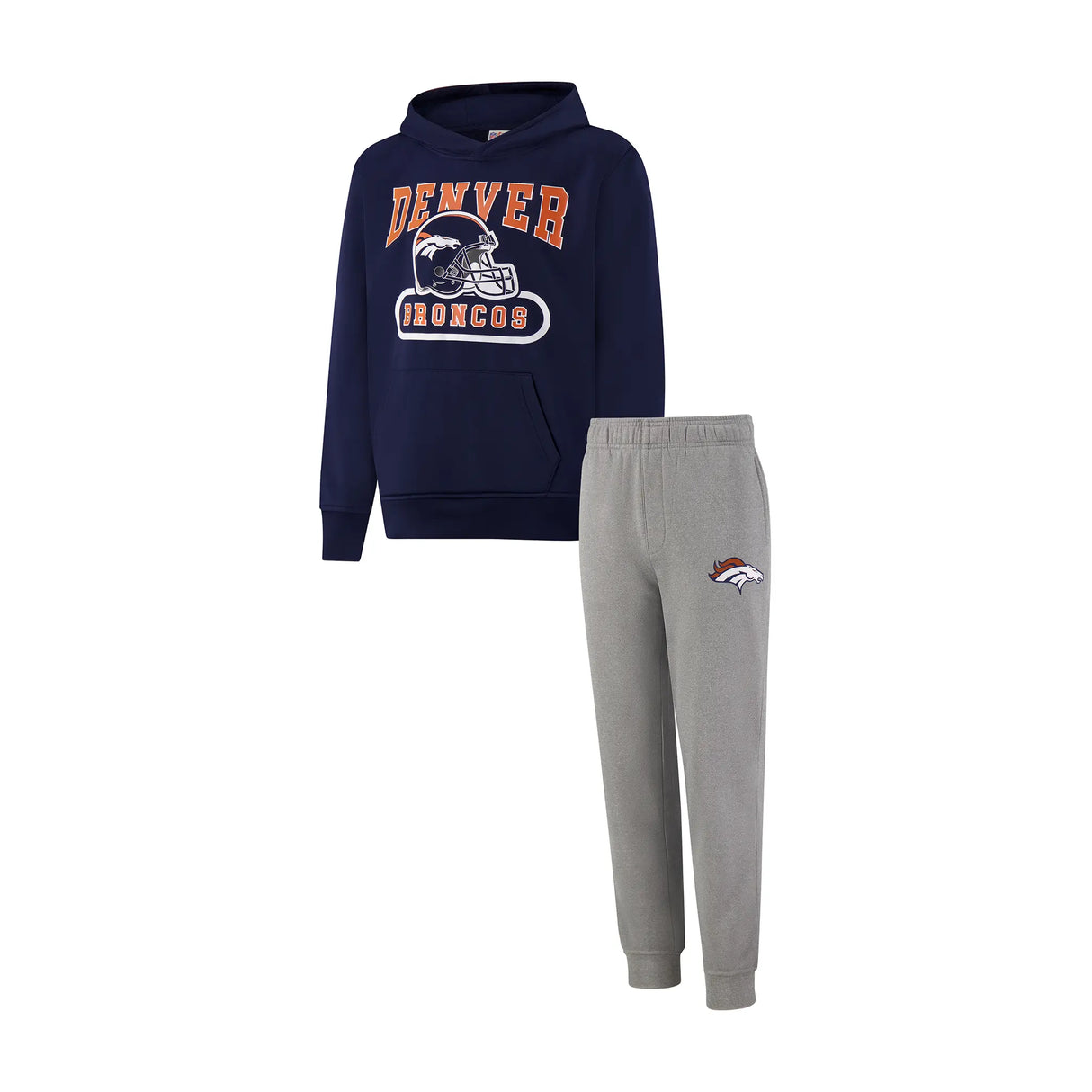 Ultra Game Youth NFL Official Super Soft Hoodie Sweatshirt & Jogger Sweatpants Set | Denver Broncos