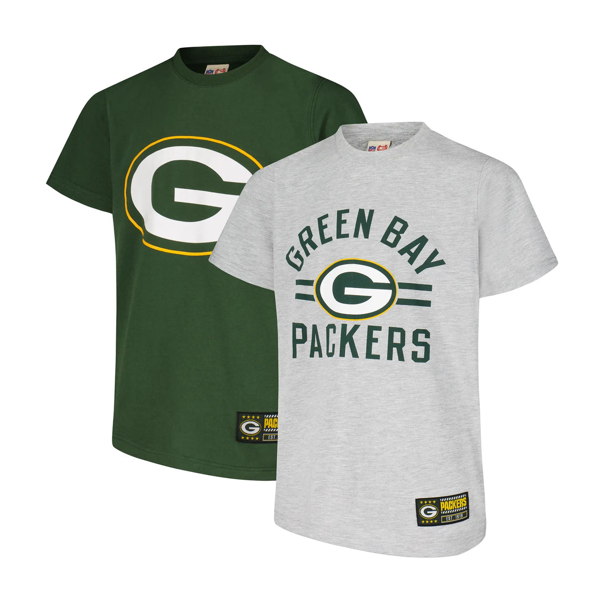 Ultra Game Youth NFL Official Super Soft 2 Pack T-Shirt Set | Green Bay Packers