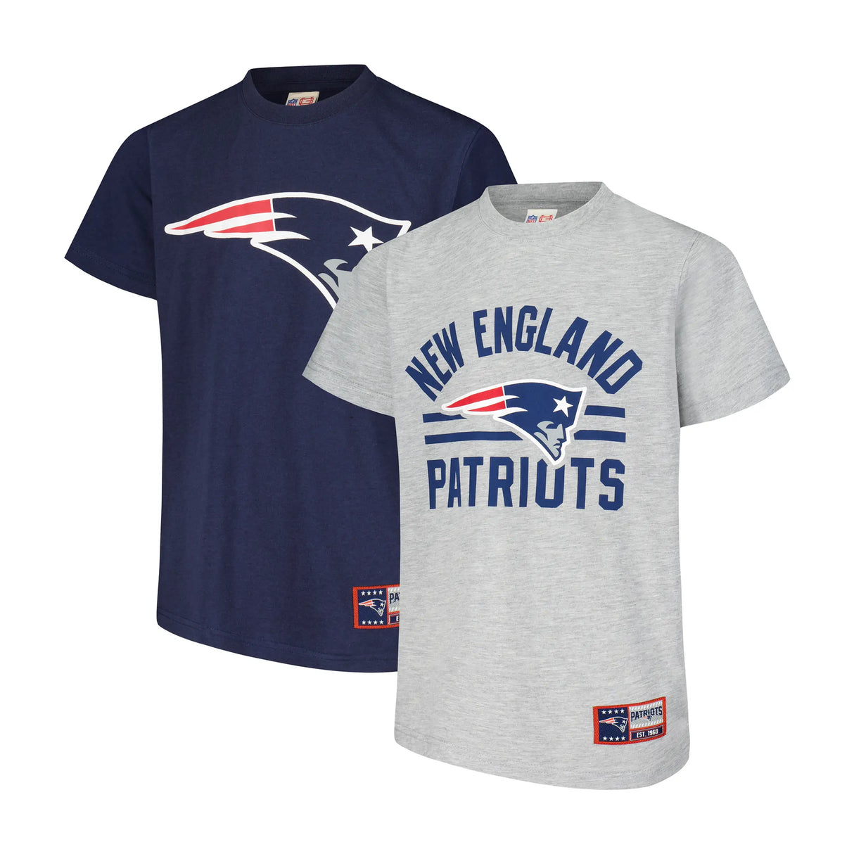 Ultra Game Youth NFL Official Super Soft 2 Pack T-Shirt Set | New England Patriots