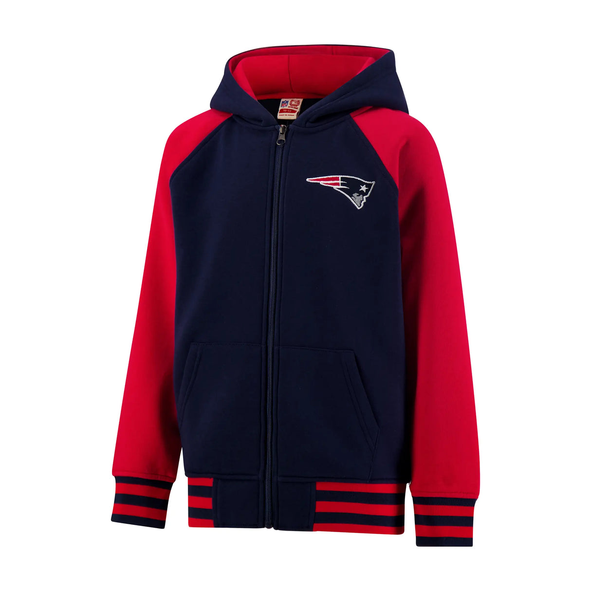 Ultra Game Youth NFL Official Super Soft Full Zip Varsity Hoodie Sweatshirt | New England Patriots