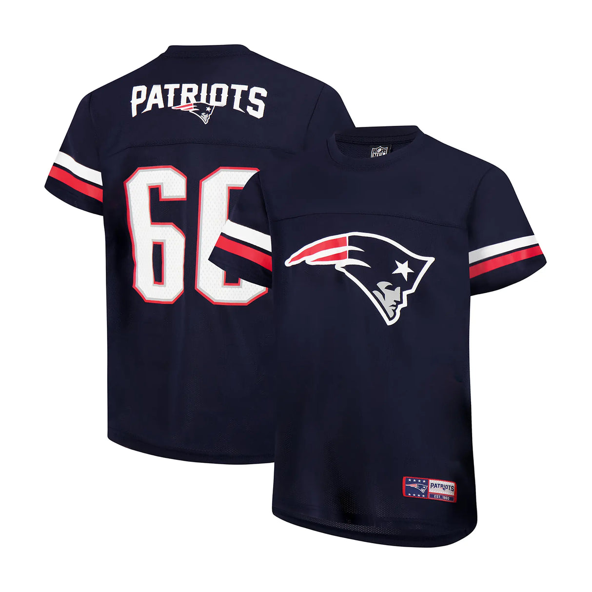 Ultra Game Youth NFL Official Super Soft Mesh Jersey T-Shirt | New England Patriots