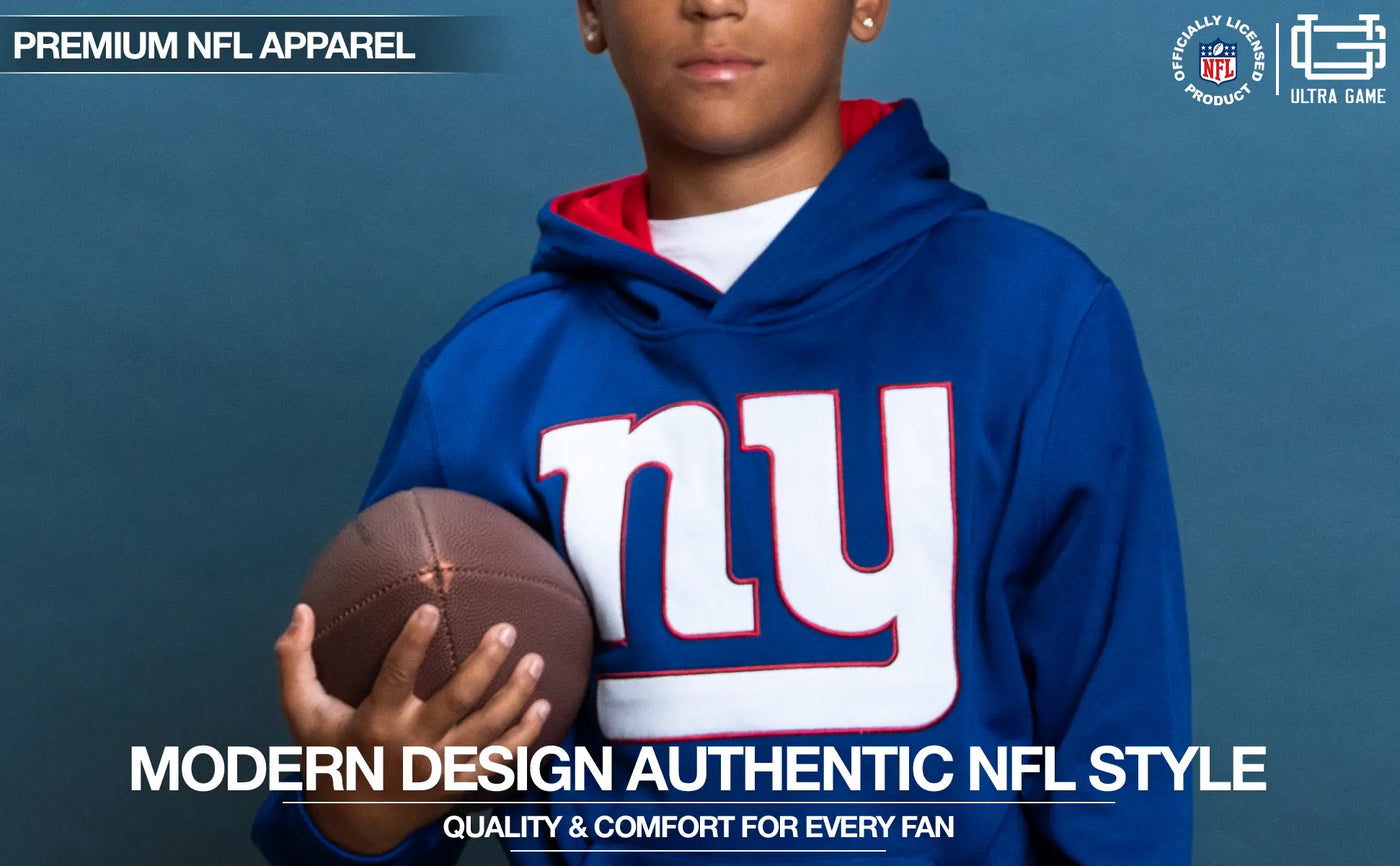 ultra game youth nfl official team color super soft premium hoodie sweatshirt banner 1