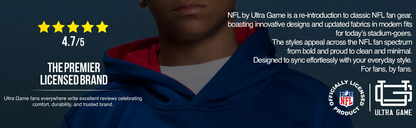 ultra game youth nfl official team color super soft premium hoodie sweatshirt banner 3
