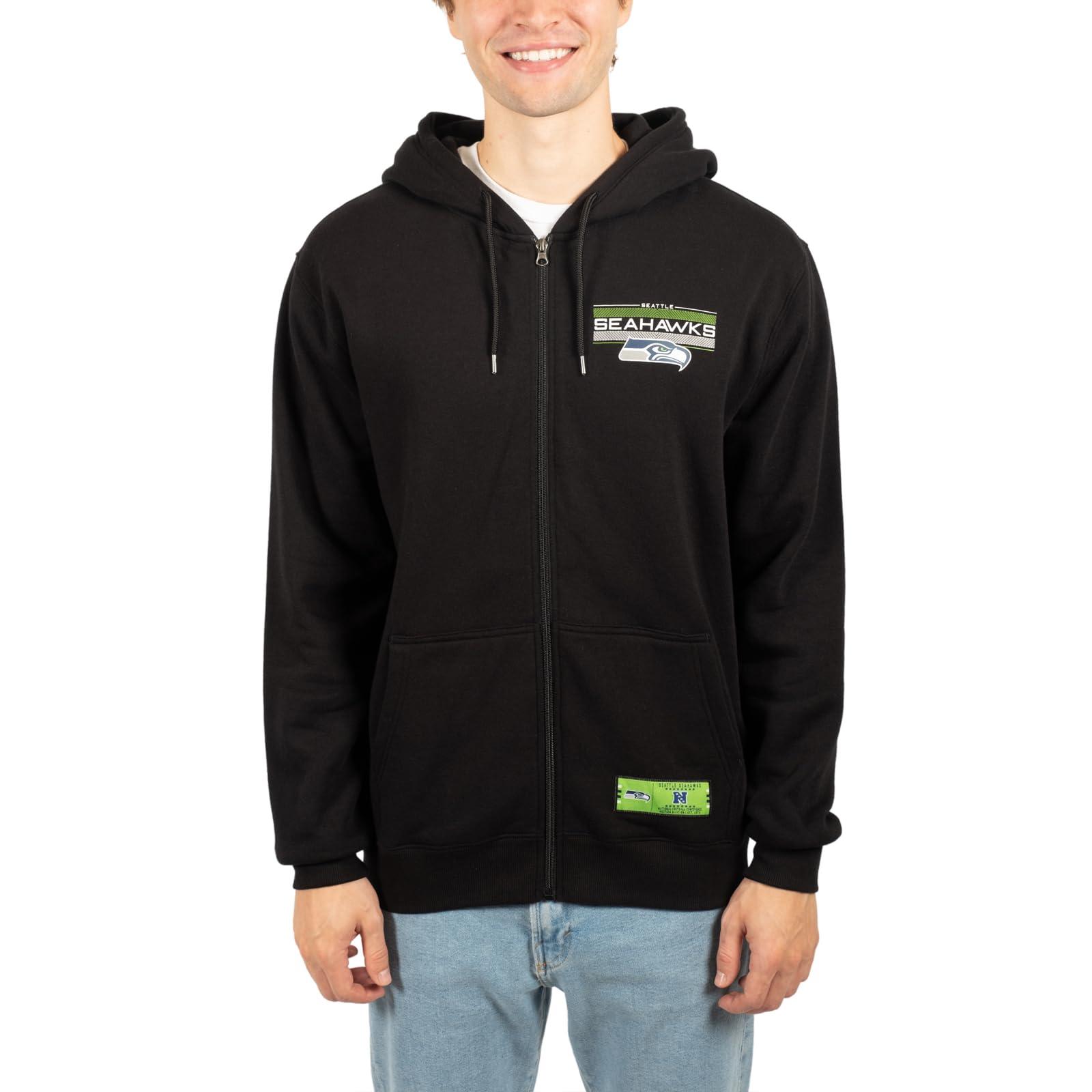 Ultra Game NFL Official Adults Super Soft Supreme Full Zip Hoodie