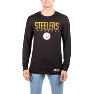 Ultra Game NFL Pittsburgh Steelers Mens Active Lightweight Quick Dry Long Sleeve T-Shirt|Pittsburgh Steelers