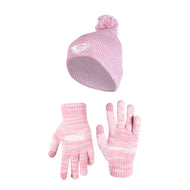 Ultra Game NFL Green Bay Packers Womens Super Soft Pink Marl Winter Beanie Knit Hat with Extra Warm Touch Screen Gloves|Green Bay Packers