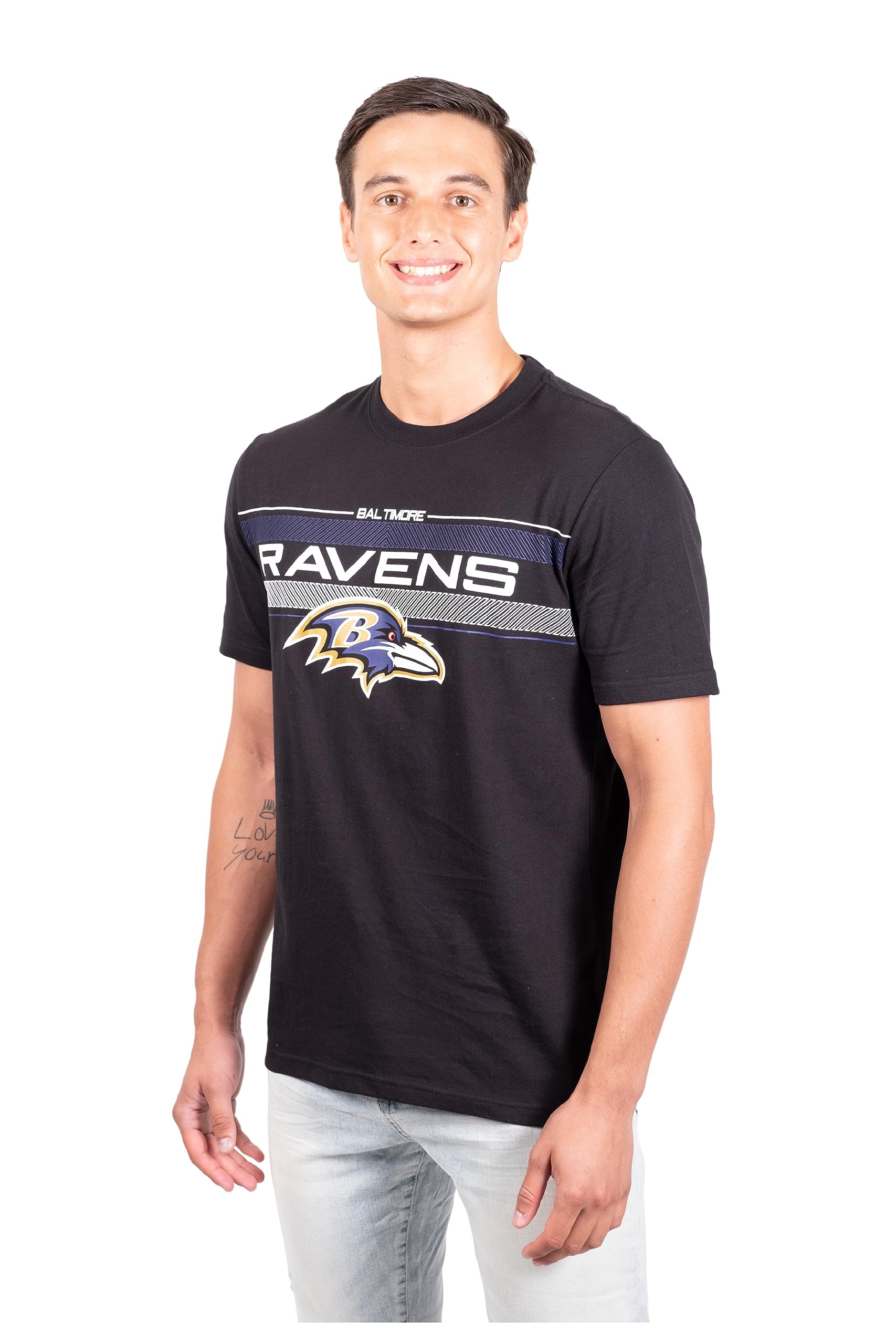 Ultra Game NFL Baltimore Ravens Mens Super Soft Ultimate Game Day Crew Neck T-Shirt|Baltimore Ravens