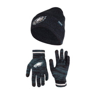 Ultra Game NFL Philadelphia Eagles Womens Super Soft Marled Winter Beanie Knit Hat with Extra Warm Touch Screen Gloves|Philadelphia Eagles