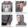 Ultra Game NFL Los Angeles Rams Mens Soft Fleece Hoodie Pullover Sweatshirt With Zipper Pockets|Los Angeles Rams