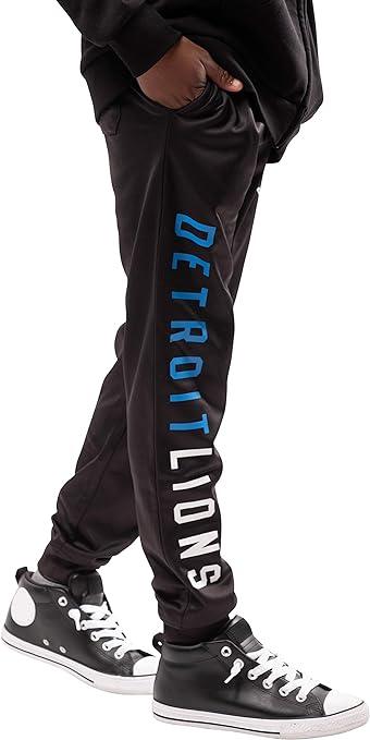 Ultra Game NFL Detroit Lions Youth High Performance Moisture Wicking Fleece Jogger Sweatpants|Detroit Lions - UltraGameShop