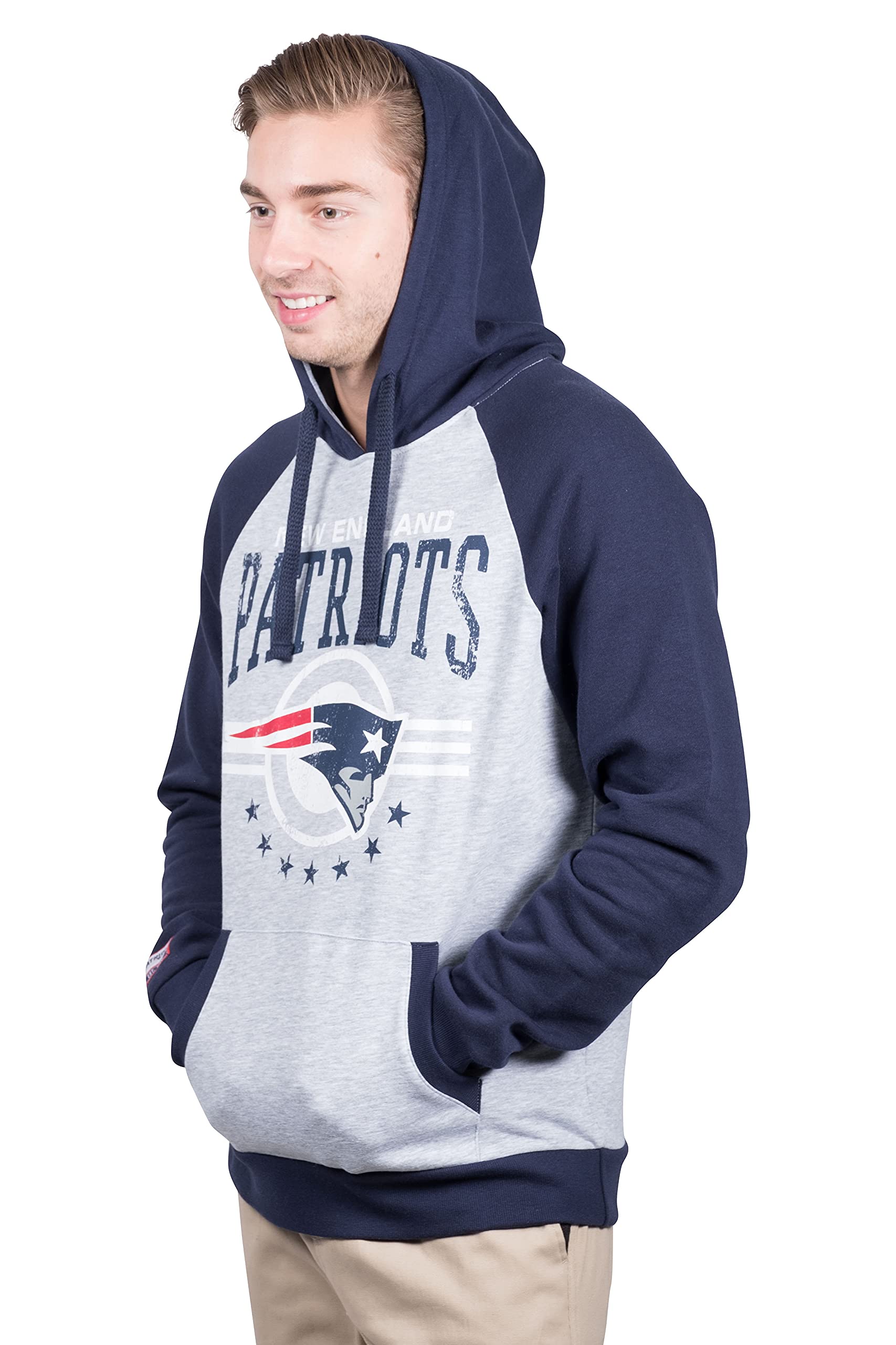 Ultra Game NFL New England Patriots Mens Soft Fleece Hoodie Pullover Sweatshirt University|New England Patriots
