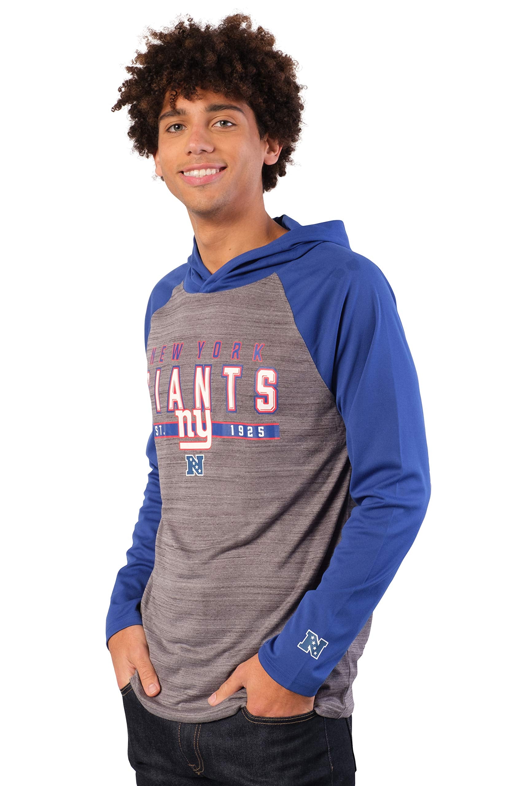Ultra Game NFL New York Giants Mens Athletic Performance Soft Pullover Lightweight Hoodie Sweatshirt|New York Giants