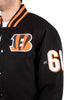 Ultra Game NFL Cincinnati Bengals Mens Classic Varsity Coaches Jacket|Cincinnati Bengals
