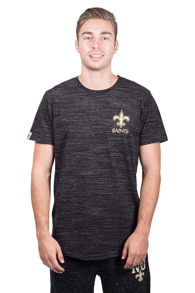 Ultra Game NFL New Orleans Saints Mens Active Basic Space Dye Crew Neck Tee Shirt|New Orleans Saints