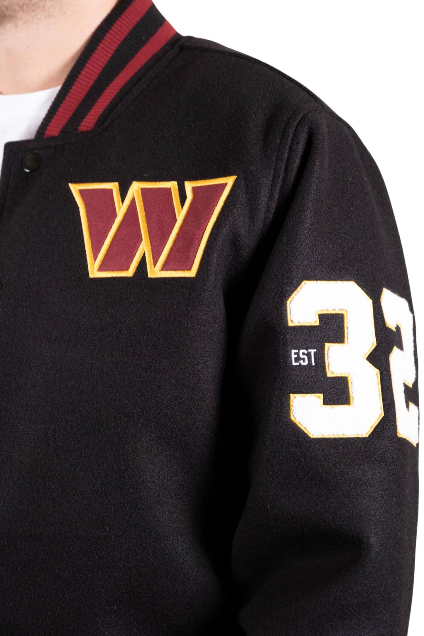 Ultra Game NFL Washington Commanders Mens Classic Varsity Coaches Jacket|Washington Commanders - UltraGameShop