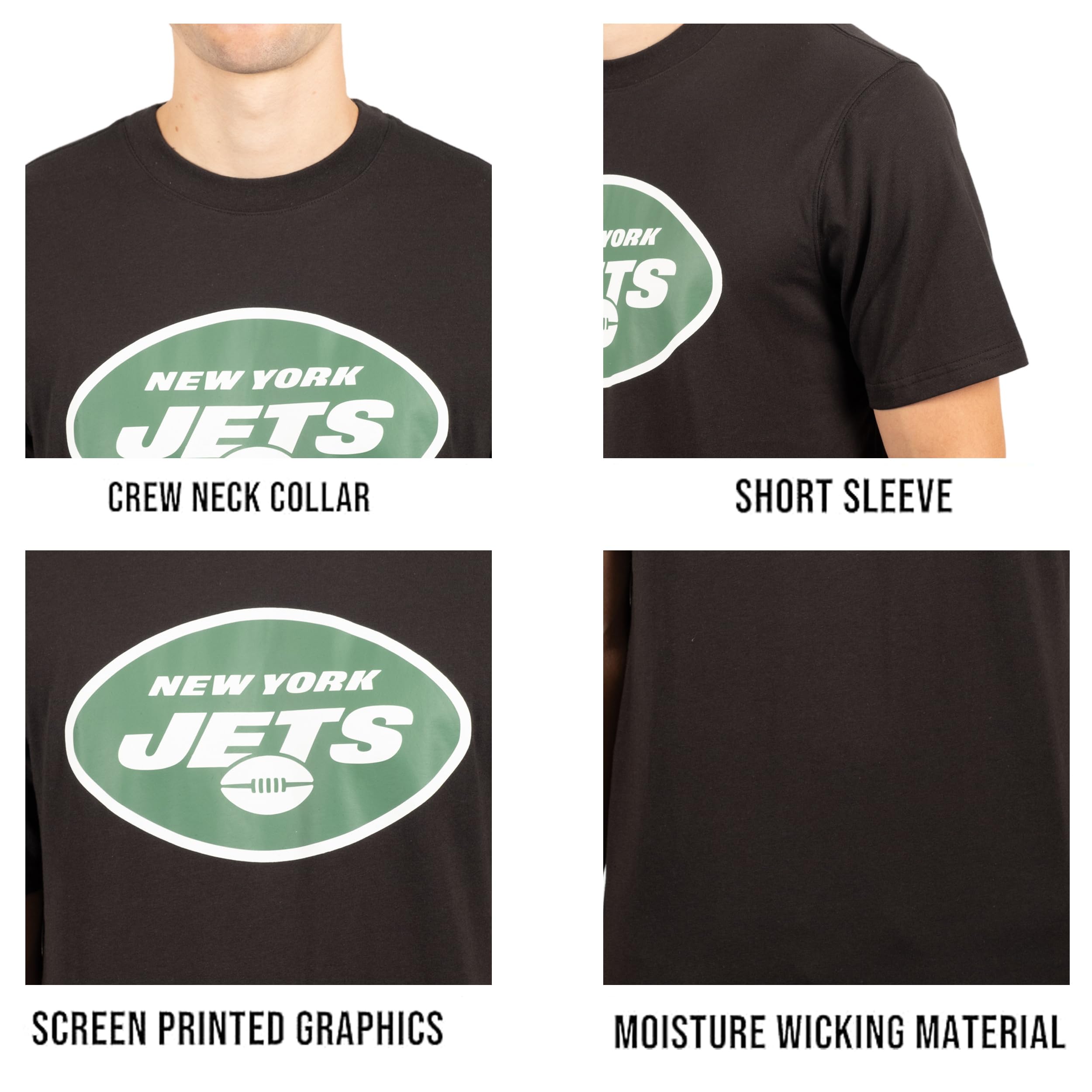 Ultra Game NFL New York Jets Mens Super Soft Ultimate Team Logo T-Shirt|New York Jets