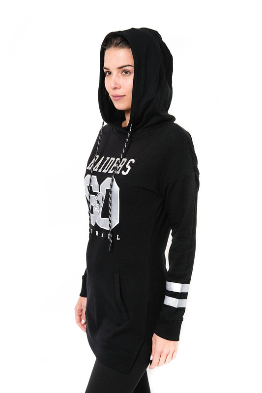Ultra Game NFL Las Vegas Raiders Womens Soft French Terry Tunic Hoodie Pullover Sweatshirt|Las Vegas Raiders - UltraGameShop