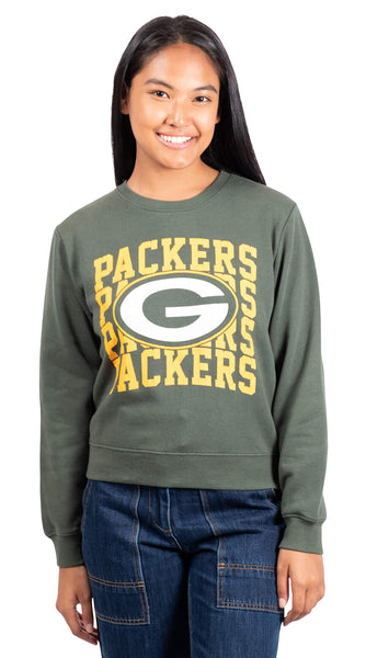 Ultra Game NFL Green Bay Packers Womens Long Sleeve Fleece Sweatshirt|Green Bay Packers