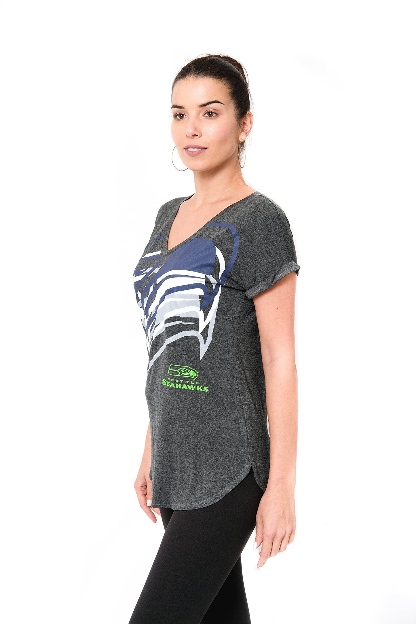 Ultra Game NFL Seattle Seahawks Womens Vintage Stripe Soft Modal Tee Shirt|Seattle Seahawks - UltraGameShop