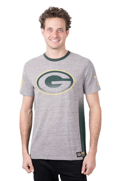Ultra Game NFL Green Bay Packers Mens Vintage Ringer Short Sleeve Tee Shirt|Green Bay Packers