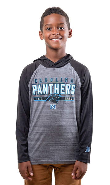 Ultra Game NFL Carolina Panthers Youth Moisture Wicking Athletic Performance Pullover Lightweight Sweatshirt Hoodie|Carolina Panthers