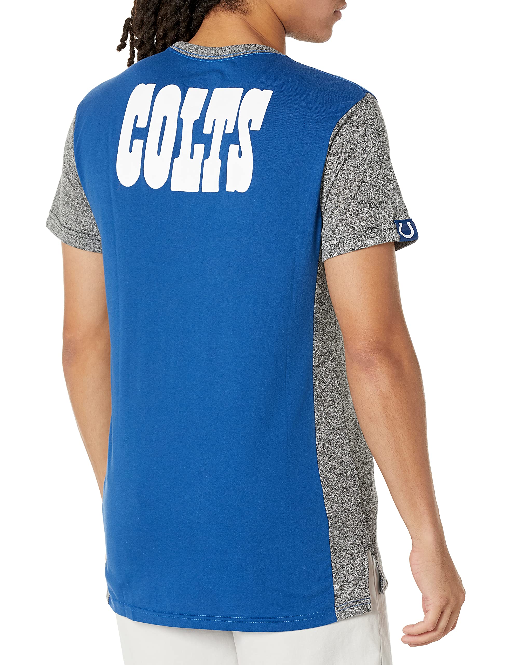 Ultra Game NFL Indianapolis Colts Mens T-Shirt Raglan Block Short Sleeve Tee Shirt|Indianapolis Colts