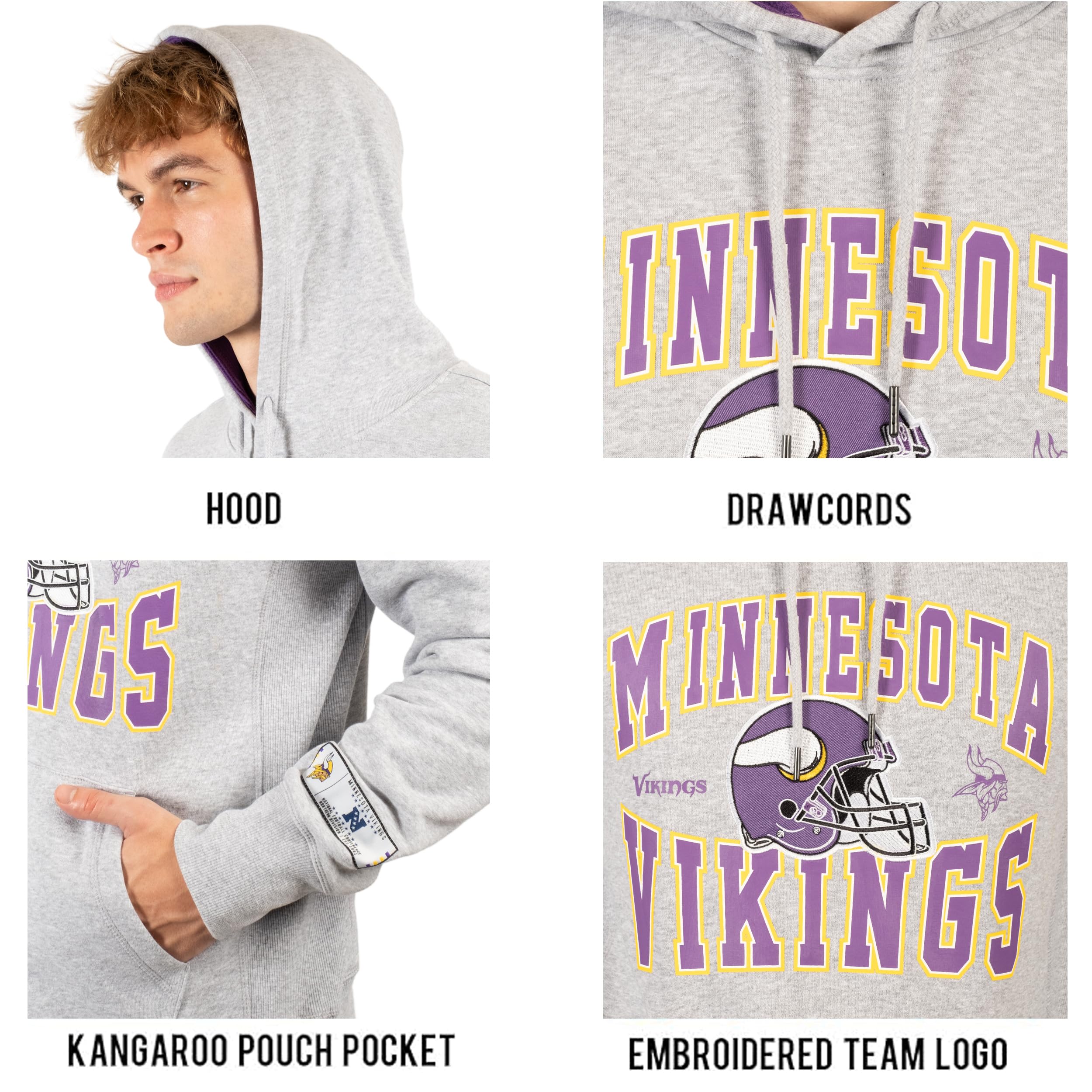 Ultra Game NFL Minnesota Vikings Mens Ultimate Quality Super Soft Hoodie Sweatshirt|Minnesota Vikings