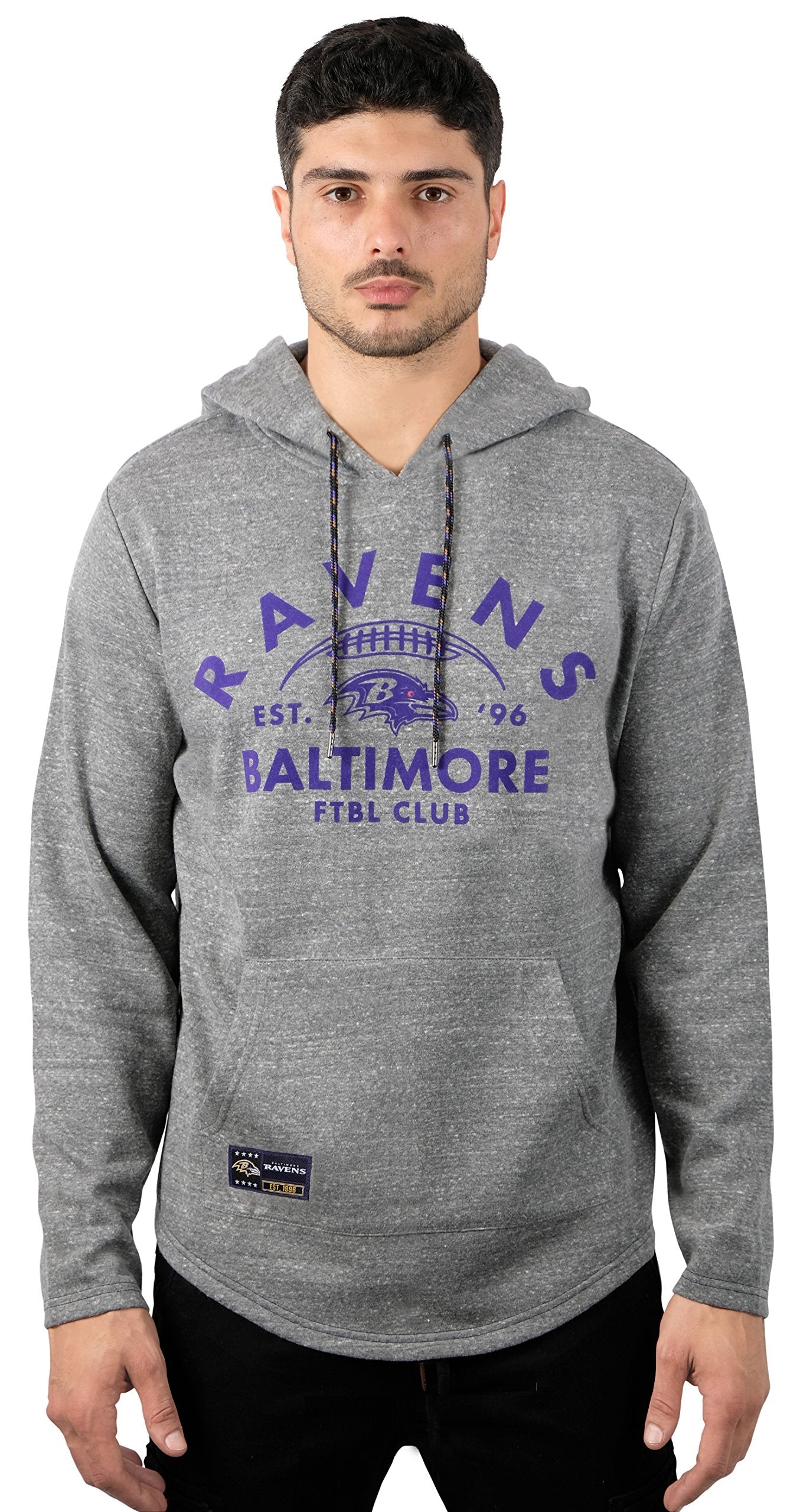 Ultra Game NFL Baltimore Ravens Mens Vintage Super Soft Fleece Pullover Hoodie|Baltimore Ravens