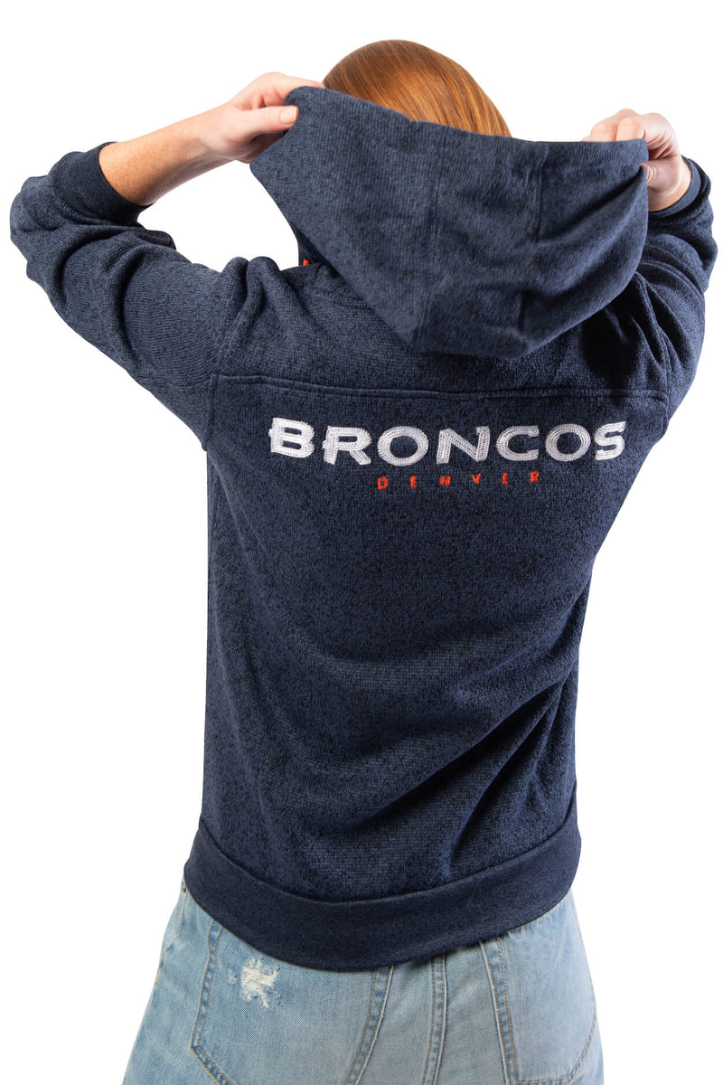 Officially Licensed NFL Women's Full-Zip Hoodie by Glll - Broncos