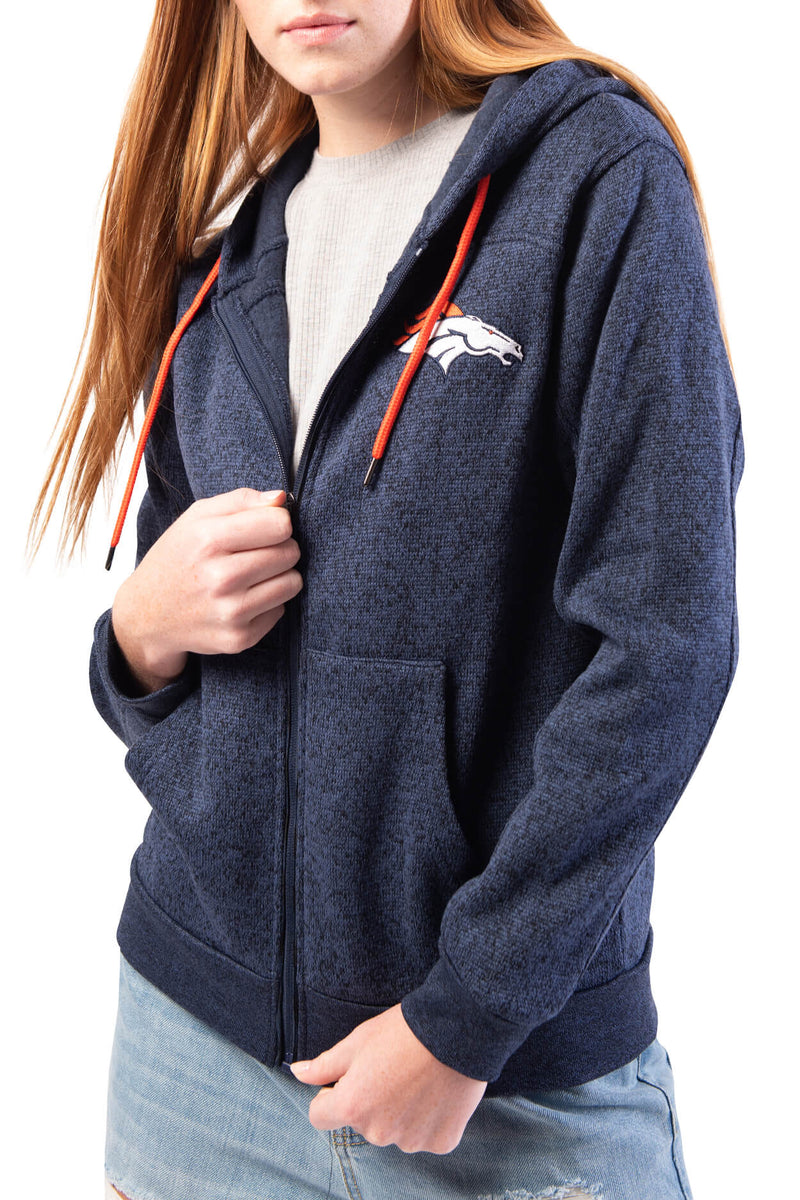 : Ultra Game NFL Denver Broncos Womenss Full Zip Fleece