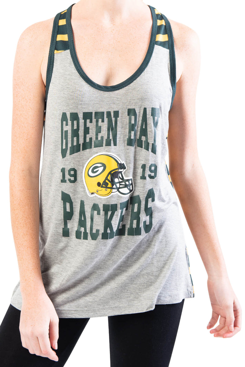 Ultra Game Nfl Womens Jersey Mesh Striped Racerback Tank Top